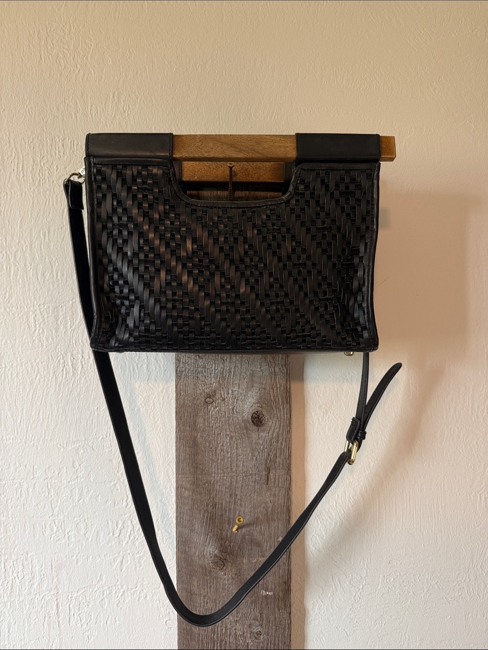 Maradji Black Woven Leather Bag